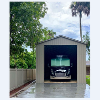 Garage préfabriqué en acier facile à assembler 13x15 pieds, toit métallique coloré multi-usages pour le stockage de voitures, camions et bateaux