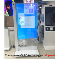 Écran tactile interactif de 30 pouces, écran OLED transparent intelligent pour l'affichage publicitaire, l'exposition de bijoux, l'affichage de luxe