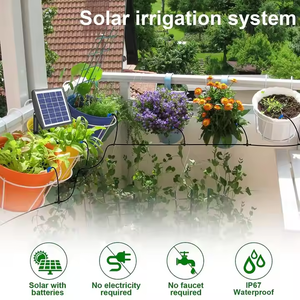 Système d'irrigation <span class=keywords><strong>goutte</strong></span>-à-<span class=keywords><strong>goutte</strong></span> intelligent automatique pour plantes d'intérieur et jardinières, kit d'arrosage solaire DIY pour la maison et le jardin - Product Image 5