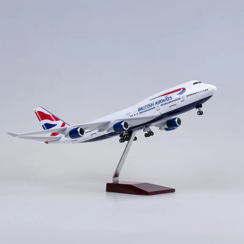 1/150 Escala 47CM British Airways Boeing 747 Aeronaves Modelo de Aviação Civil Aeronaves de Passageiros Simulação Decoração Presente