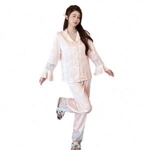 2025 New Spring Pajamas Women's Long Sleeve Style Bed and <strong>Breakfast</strong> <strong>Set</strong> - Product Image 3
