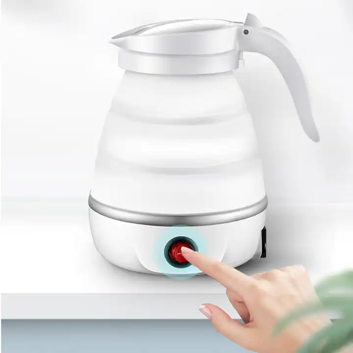 600ml Travelling Folding Kettle Electric Silicone Foldable Water Kettles  Compression Leak Proof Portable Mini Household Kettle