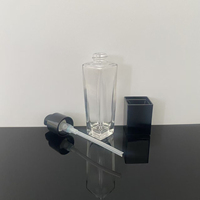 Flacon en verre rectangulaire transparent de 30 ml avec pulvérisateur à pompe et diffuseur à bâtonnets pour émulsions capillaires, fond de teint et parfums