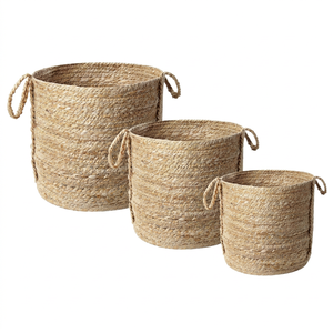 Modern Jute <b>Storage</b> <b>Basket</b> Handle Eco-Friendly Elegant Weave Multifunctional Blankets Towels Adds Warmth Home Decor Multiple - Product Image 1