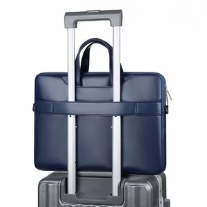 Sac à Bandoulière pour Ordinateur Portable en <span class=keywords><strong>Cuir</strong></span> PU de Haute Qualité, Sacoche d'Ordinateur Étanche, <span class=keywords><strong>Porte</strong></span>-<span class=keywords><strong>Documents</strong></span> Portable pour Hommes et Femmes - Product Image 5