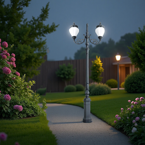 Lampes de jardin anciennes européennes pour l'extérieur Lampes décoratives à <span class=keywords><strong>LED</strong></span> à télécommande alimentées par courant alternatif IP55 avec poteaux modernes - Product Image 1