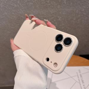 เคสโทรศัพท์ <span class=keywords><strong>iPhone</strong></span> 16 รุ่นใหม่เรียบง่าย ป้องกันการตก พร้อมฟิล์มเลนส์แม่เหล็ก AI ปุ่มแม่เหล็ก สีพื้น รองรับ XP1060 และ Apple 17 Pro Max - Product Image 4