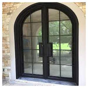 Grille de porte d'entrée en fer forgé personnalisée Prima, motifs artistiques, hauteur 1,8 m, cadre métallique, traitement sous pression naturel - Product Image 6