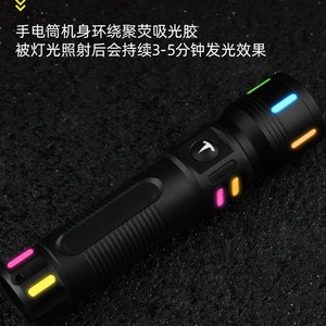 ไฟฉายกลางแจ้ง LED แบบชาร์จไฟได้ ปรับความสว่างได้ อลูมิเนียมอัลลอยด์ แสงสีขาว แคมป์ปิ้ง เดินป่า ไฟส่องสว่างสำหรับลาดตระเวน - Product Image 4