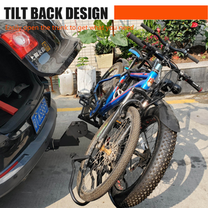 Fabricante 150lbs Plegable Tilt Down E Bike Hitch Platform Style 2-Bike Rack <span class=keywords><strong>para</strong></span> Car Truck SUV Minivan Trailer - Product Image 3