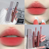 Gege Bear Brillant à lèvres en velours rose mat délicat de grande valeur Crystal Clear Lip Glaze avec logo personnalisé Labeling Liquid Lip Makeup