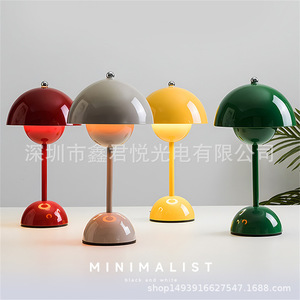 Modern Mushroom <b>Table</b> <b>Lamp</b> White Plastic <b>Touch</b> Control LED Eye Caring Bedside Light - Product Image 2