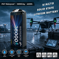 Batterie de drone étanche XINGTO 6S à semi-conducteurs 28000mAh 22.2V 340Wh/kg 10C IP67 pour FPV VTOL UAV, puissance OEM en gros, 800-1000 cycles