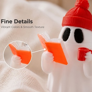 Taza de café con figura decorativa de lector fantasma de Halloween impresa en 3D de PLA, éxito de ventas transfronterizo, con sombrero rojo - Product Image 6