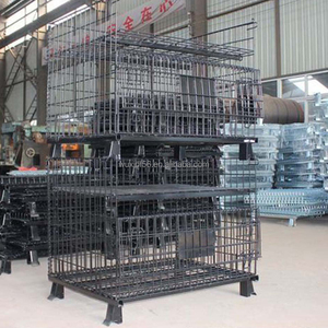 Chất lượng cao có thể gập lại Stackable kho và hậu cần lưu trữ lồng dây lưới <span class=keywords><strong>Pallet</strong></span> lưới hộp - Product Image 6