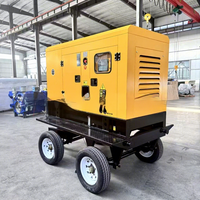 Groupe électrogène diesel mobile sur remorque CHENKAI 30/50/100 kW 400 V 50 Hz, silencieux, pour travaux extérieurs, avec AVR