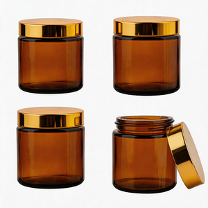 Tarros de Crema Esmerilados Vacíos de 5g, 10g, 15g, 20g, 30g, 50g, 60g, 100g, Tarros de Vidrio Transparente Mate para Lociones Corporales <span class=keywords><strong>con</strong></span> Tapa Dorada - Product Image 4