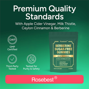 Rosebest – Complément de perte de poids sans sucre à la berbérine de qualité supérieure avec chardon-Marie, cannelle et vinaigre de cidre pour stimuler le métabolisme - Product Image 3