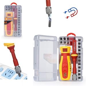 Ensemble d'outils de quincaillerie 18 en 1 : Ensemble de <span class=keywords><strong>tournevis</strong></span> de test électrique, <span class=keywords><strong>électricien</strong></span>, antidérapant, isolé, CRV, magnétique, multifonctionnel - Product Image 5