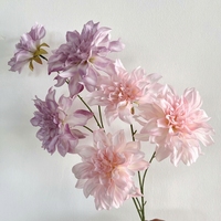 Bouquet de fleurs artificielles en soie Dahlia, arrangement floral factice pour la décoration de mariage et de la maison