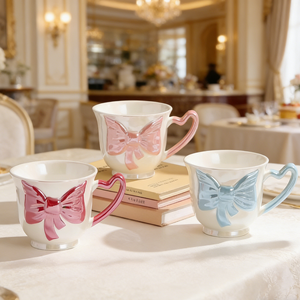 Ensemble de tasses en céramique faites à la main de la série haut de gamme pour la maison, idéal comme cadeau pour les meilleurs amis, pour le thé de l'après-midi, design créatif de niche, <span class=keywords><strong>tasse</strong></span> à café - Product Image 3