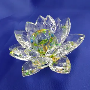 Gökkuşağı Cam Kristal Lotus Çiçeği Mumluk MH-1601