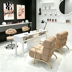 Luxury Beauty Double Professional <b>Nail</b> Salon Spa Manicurist Workbench With Dust Collector Manicure <b>Nail</b> Tables and Chair Set - Product Image 3
