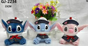 Figurine en peluche Lilo & Stitch 15 cm, jouet en peluche avec attache pour enfants de 2 à 4 ans, unisexe, peluche douce, rembourrage en coton PP - Product Image 1
