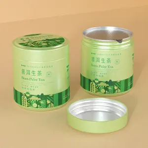 Recipiente de armazenamento em pó de matcha para chá, impressão personalizada 160ml 160g pote de alumínio de metal