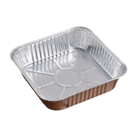 Moules à gâteaux jetables en aluminium de 8x8 pouces au prix d'usine, moules à gâteaux carrés robustes, récipients alimentaires portables