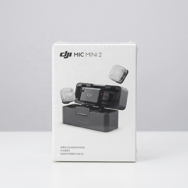 Mic Mini 2 Wireless Mic (2 TX + 1 RX + Charging Case) for 5.2 250m Range Compatible IPhone/Android Camera 8H Battery