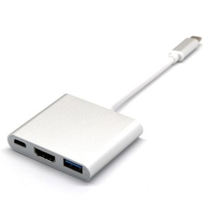 3 In 1 Type C To Hdmi <b>Usb</b> <b>Adapter</b> Aluminum Alloy For Laptop Display Extension - Product Image 1