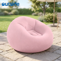 Canapé gonflable en PVC floqué, pouf moderne pliable, chaise gonflable confortable pour salon, chambre, balcon, extérieur