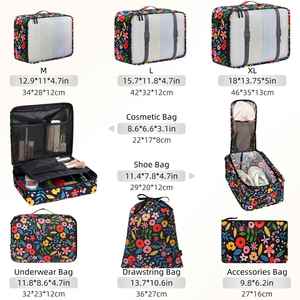 8-Pack Travel Packing <b>Cubes</b> Set Fabric Luggage Organizers Bags for Suitcase - Product Image 2