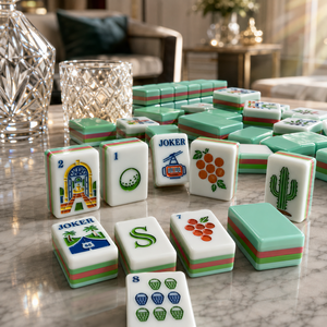Juego de Mahjong Americano Country Club Golf, 31.5x23x16mm, Fichas Acrílicas de 4 Capas, 160 Piezas, 8 Jokers, Disponible <span class=keywords><strong>en</strong></span> Stock, Envío Rápido - Product Image 1
