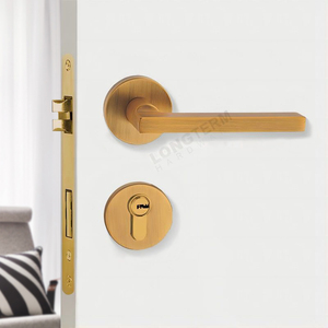 Set di Maniglie per Porte Interne di Lusso, Design Moderno in Oro Spazzolato per Appartamenti e Case - Product Image 2