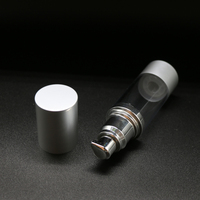 Flacons pompe airless de luxe en plastique argenté dépoli de 30 ml avec sérigraphie pour sérum/huile cosmétique