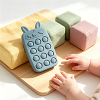 Jouet en silicone de qualité alimentaire, souple, pour bébé, en forme de téléphone, anti-stress, sans BPA, à mâcher, sensoriel, pour nourrissons