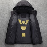 Veste parka d'hiver décontractée pour homme en duvet de canard blanc, couleur unie, à capuche, matelassée, fermeture éclair, grandes tailles, manteau chaud et épais pour l'extérieur