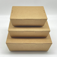 Boîtes à lunch carrées jetables en carton ondulé de qualité alimentaire avec poignée, pliables, étanches et écologiques pour les repas