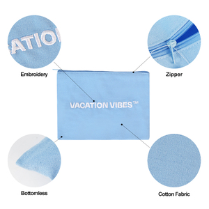 Tùy Chỉnh Trống Đồng Bằng Du Lịch Vệ Sinh Cá Nhân Mỹ Phẩm Vẻ Đẹp Túi Vải Nhỏ Trang Điểm Túi Vải Túi Mỹ Phẩm Với Logo - Product Image 3