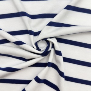 Tela de Punto Elástica con Rayas Horizontales Teñidas en Hilo T/R/SPX para Camisetas, Blusas y Vestidos Casuales de Mujer - Product Image 4