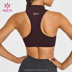 <span class=keywords><strong>Reggiseno</strong></span> Sportivo da Donna Personalizzato di Alta Qualità, ad Alto Impatto, con Mezza Zip e Collo Alto, Imbottito, per Palestra e Yoga - Product Image 6