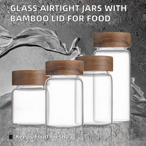 Frascos de Vidrio de Borosilicato de Alta Calidad para Almacenamiento de Alimentos, Tapa de Bambú, No Tóxicos, Ecológicos, Reutilizables - Product Image 2