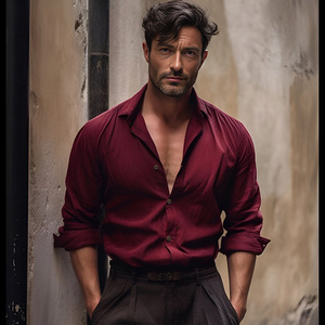 2023 nueva <span class=keywords><strong>camisa</strong></span> de crepé de algodón y <span class=keywords><strong>lino</strong></span> Vintage para hombre, <span class=keywords><strong>camisa</strong></span> de solapa de Color sólido de <span class=keywords><strong>Amazon</strong></span> al por mayor - Product Image 6