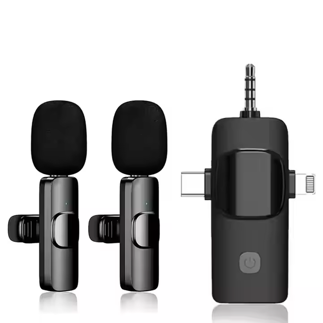 Hot Sale Wireless Lavalier Microphone Noise Reduction Radio Clips Lapel Microphone Outdoor Living Video Mini Microphone