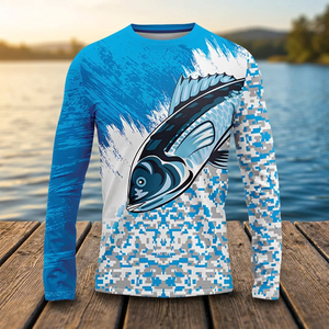 Camisetas de Pesca Personalizadas Unisex de Manga Larga 2026, Protección Solar UPF50+ para Adultos, Absorción de Humedad, Impresión por Sublimación - Product Image 1