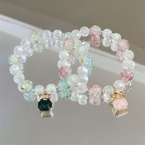 Pulsera de Cuentas de Cristal Roto INS Fantasy Popcorn, Abalorio de Cristal con Degradado de Color, Pulseras de la Amistad para Niñas y Mujeres, Regalo de Joyería - Product Image 4