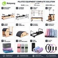 Mesin Pilates Reformer Lipat Aluminium Kayu Oak Maple, Core Bed Tahan Lama dan Portabel untuk Rumah & Studio Yoga