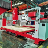 Machine de découpe de pierre automatique HUALONG HLSQ-400 PLC avec moteur 15KW, scie à pont pour marbre et table inclinable pour dalles de granit